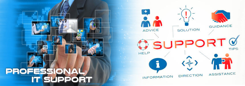 IT support technician helping user